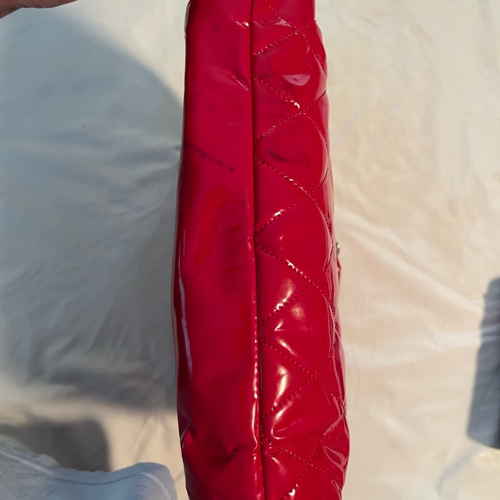 Coach Poppy Liquid Glass Red Quilted Shoulder Bag!! Needs TLC Great Bone… - Picture 13 of 16